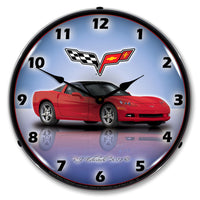 Corvette C6 Crystal Red 14" LED Wall Clock