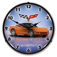 Corvette C6 Inferno Orange 14" LED Wall Clock