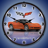 Corvette C6 Inferno Orange 14" LED Wall Clock