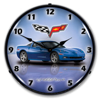 Corvette C6 Jetstream Blue 14" LED Wall Clock