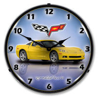 Corvette C6 Velocity Yellow 14" LED Wall Clock