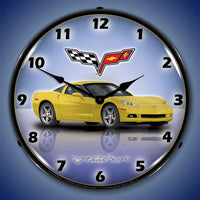Corvette C6 Velocity Yellow 14" LED Wall Clock