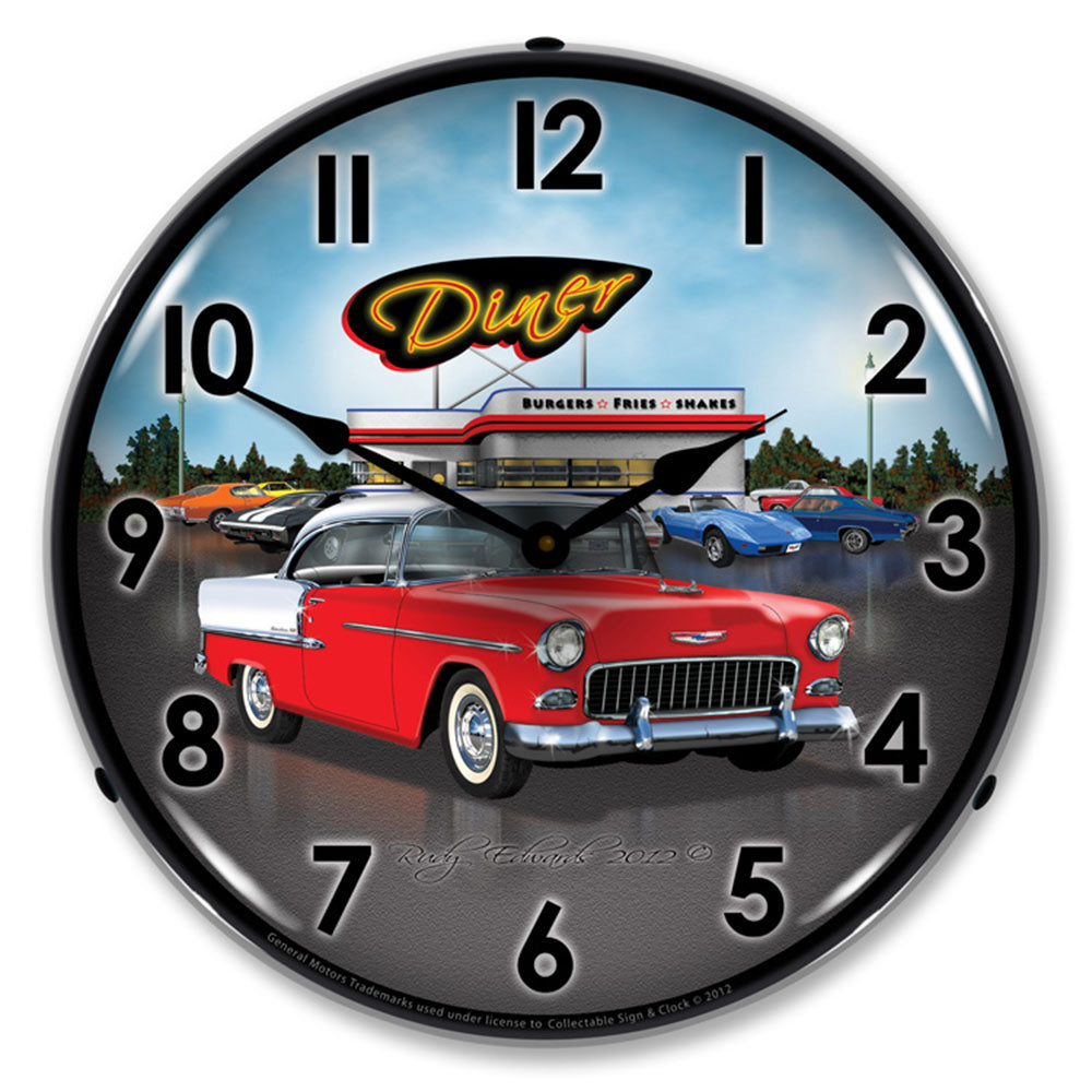 1955 Bel Air Diner 14" LED Wall Clock