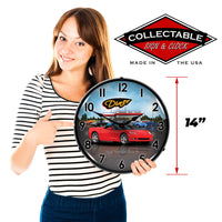 C6 Corvette Convertible Diner 14" LED Wall Clock