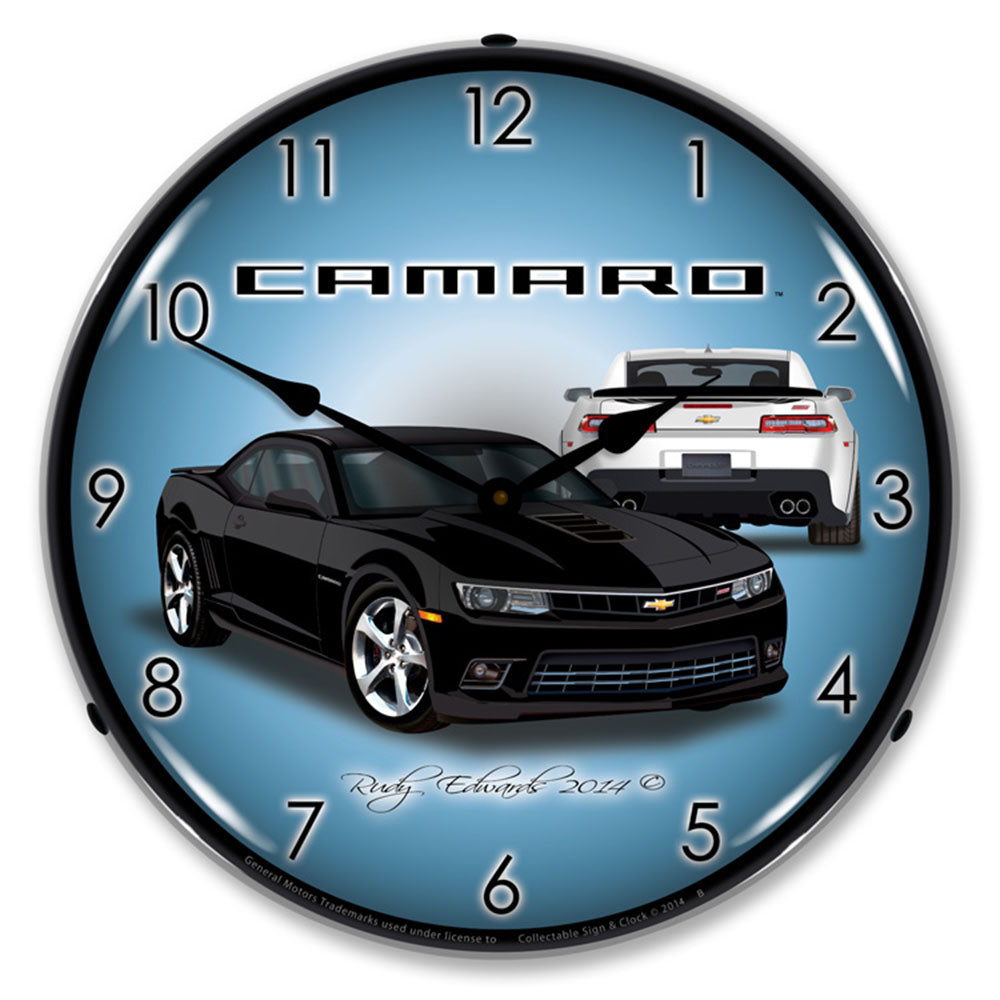 2014 Camaro SS Black 14" LED Wall Clock