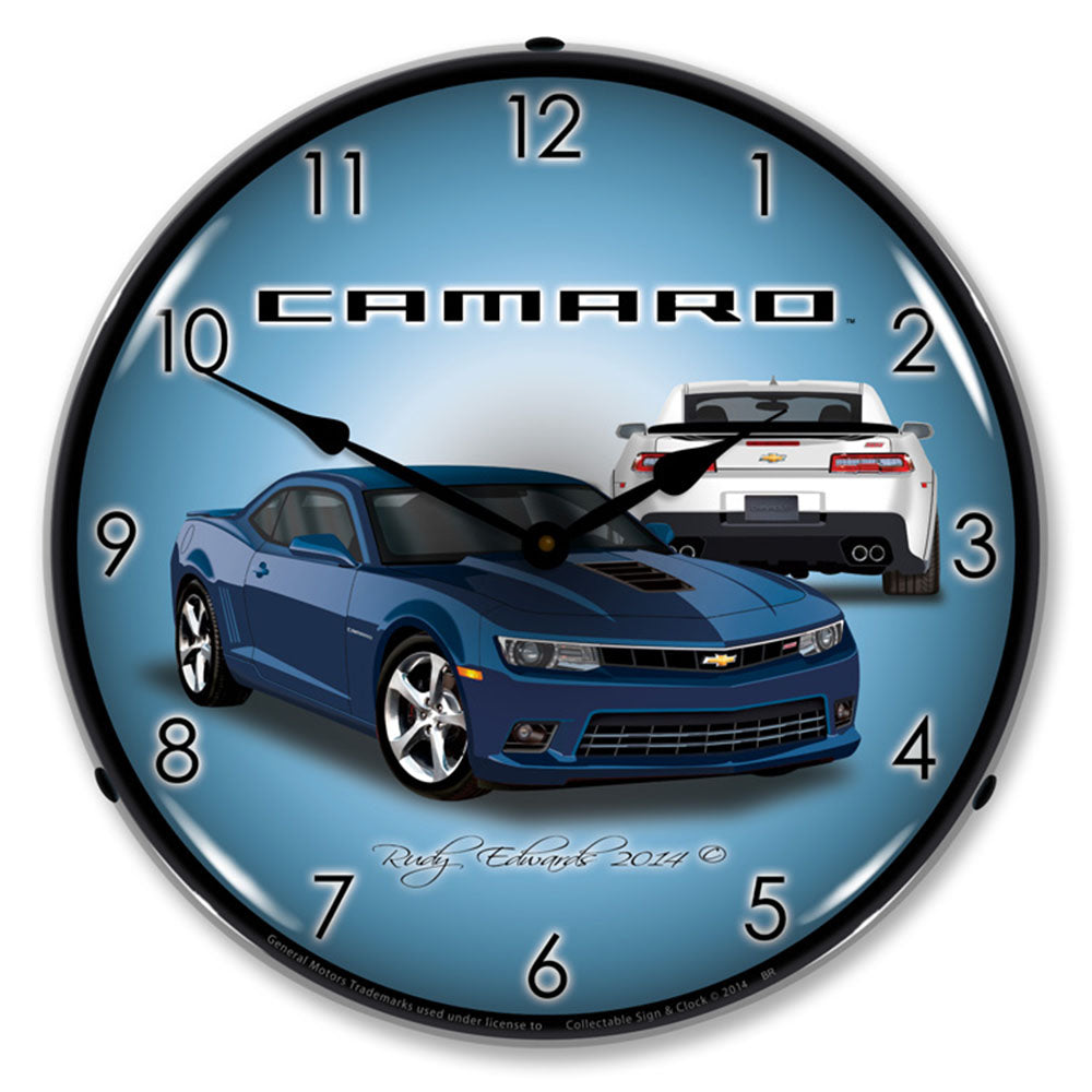 2014 Camaro SS Blue Ray 14" LED Wall Clock
