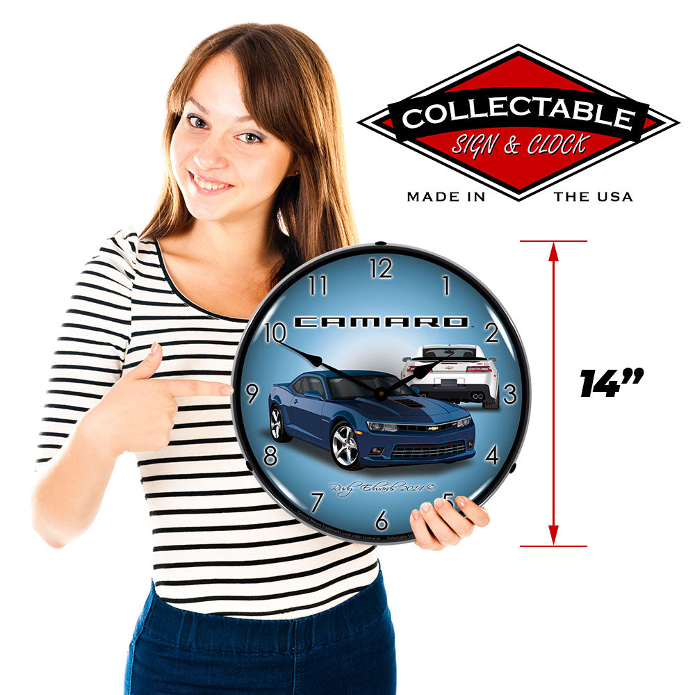 2014 Camaro SS Blue Ray 14" LED Wall Clock