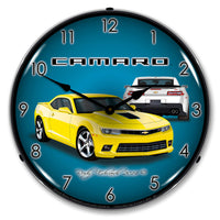 2014 Camaro SS Bright Yellow 14" LED Wall Clock