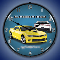 2014 Camaro SS Bright Yellow 14" LED Wall Clock