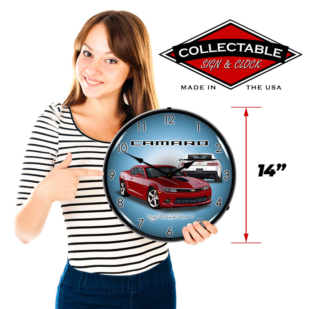 2014 Camaro SS Crystal Red 14" LED Wall Clock
