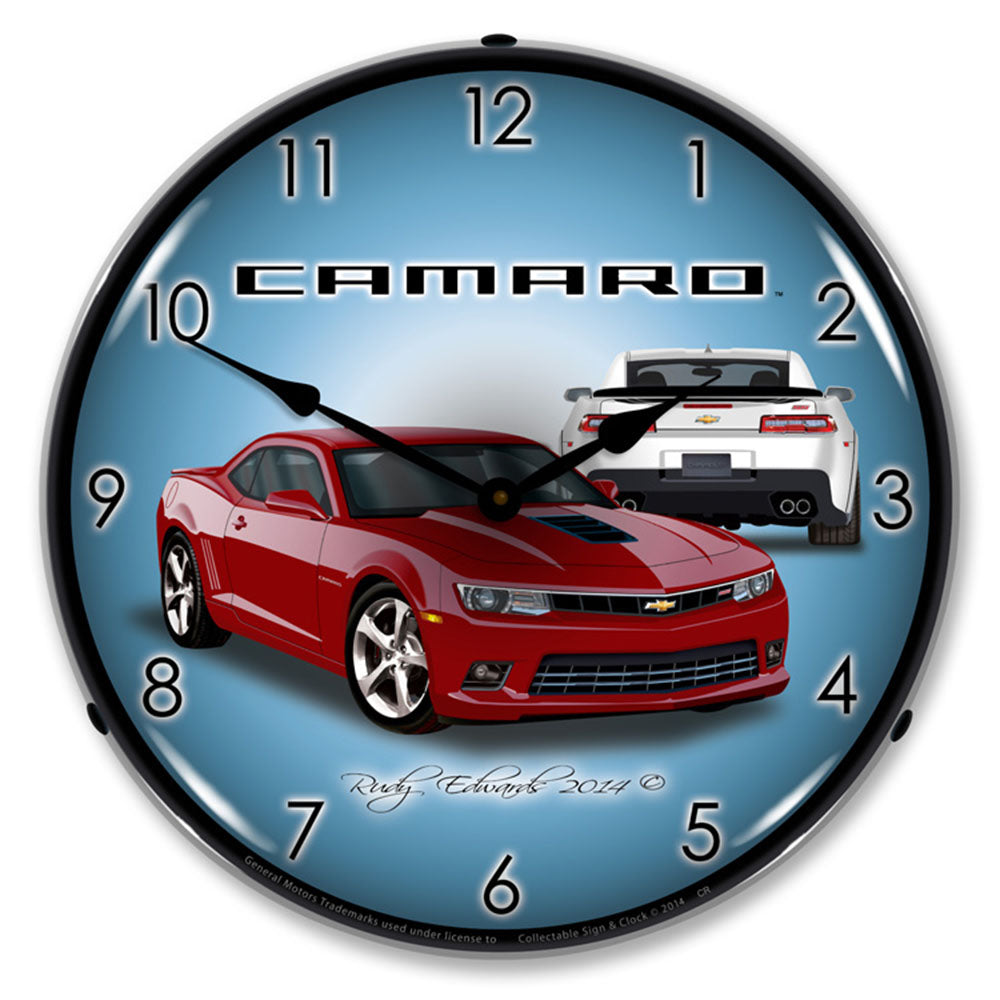 2014 Camaro SS Crystal Red 14" LED Wall Clock