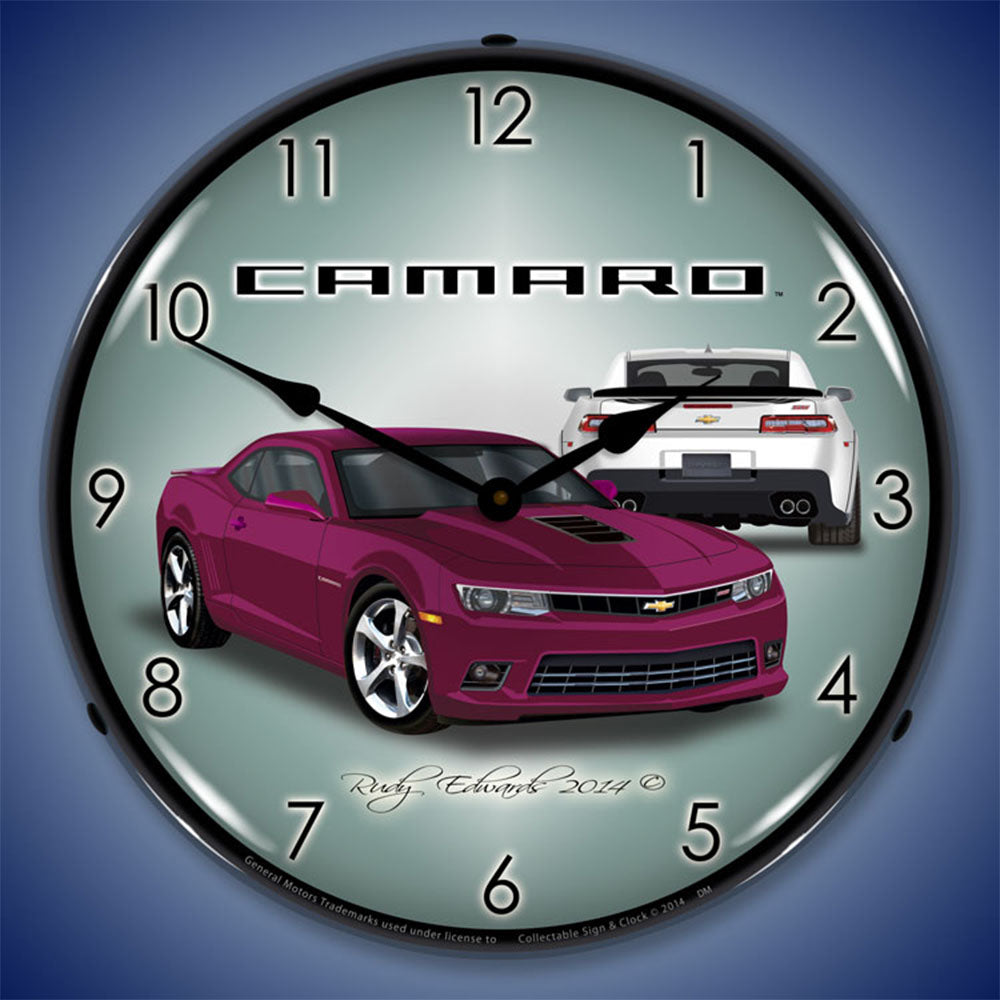 2014 Camaro SS Deep Magenta 14" LED Wall Clock