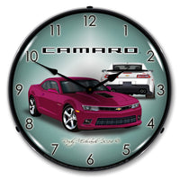 2014 Camaro SS Deep Magenta 14" LED Wall Clock