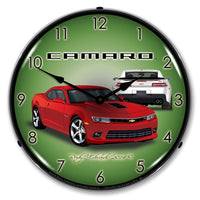 2014 Camaro SS Red Rock 14" LED Wall Clock