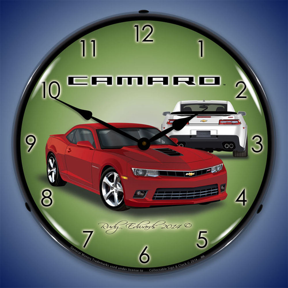 2014 Camaro SS Red Rock 14" LED Wall Clock
