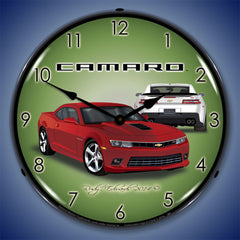 2014 Camaro SS Red Rock 14" LED Wall Clock