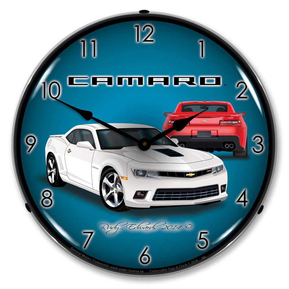 2014 Camaro SS Summit White 14" LED Wall Clock