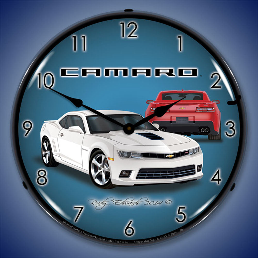 2014 Camaro SS Summit White 14" LED Wall Clock