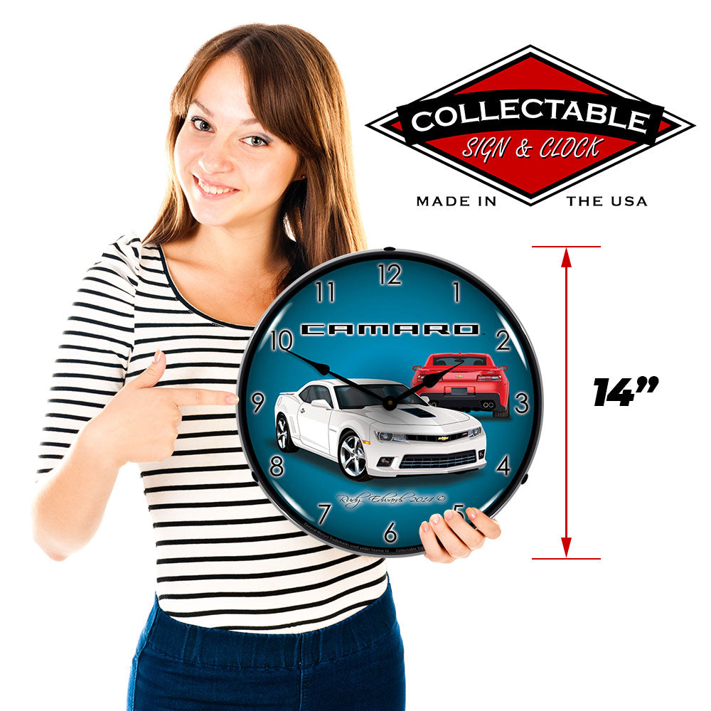 2014 Camaro SS Summit White 14" LED Wall Clock
