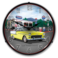 1955 Bel Air at Mitch's Garage Station 14" LED Wall Clock