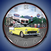 1955 Bel Air at Mitch's Garage Station 14" LED Wall Clock