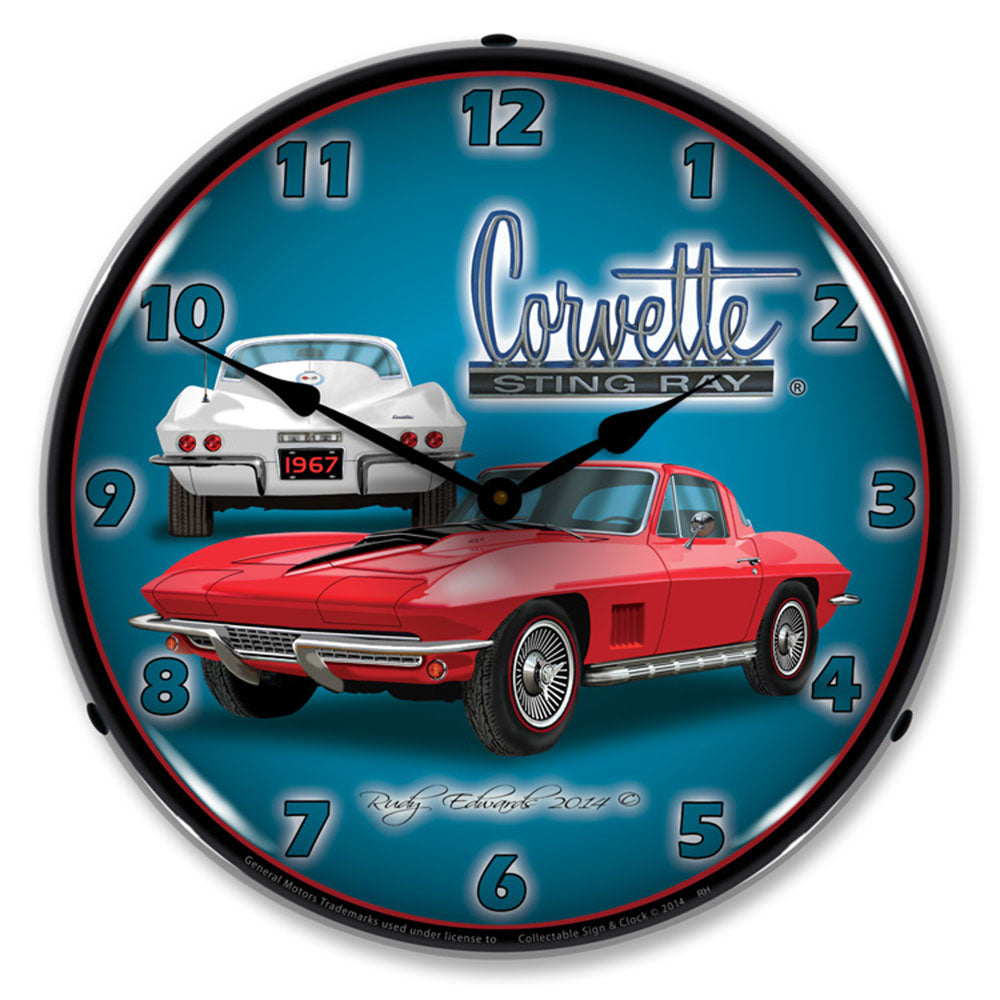 1967 Corvette Stingray 14" LED Wall Clock