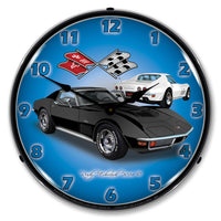 1971 Corvette Stingray, Black 14" LED Wall Clock