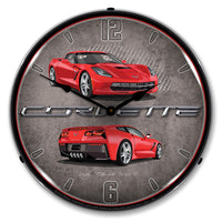 Corvette C7 Torch Red 14" LED Wall Clock