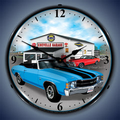 1971 Chevy Chevelle Garage 14" LED Wall Clock