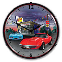 1968 Corvette 14" LED Wall Clock