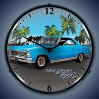 1966 Super Sport Nova Blue 14" LED Wall Clock