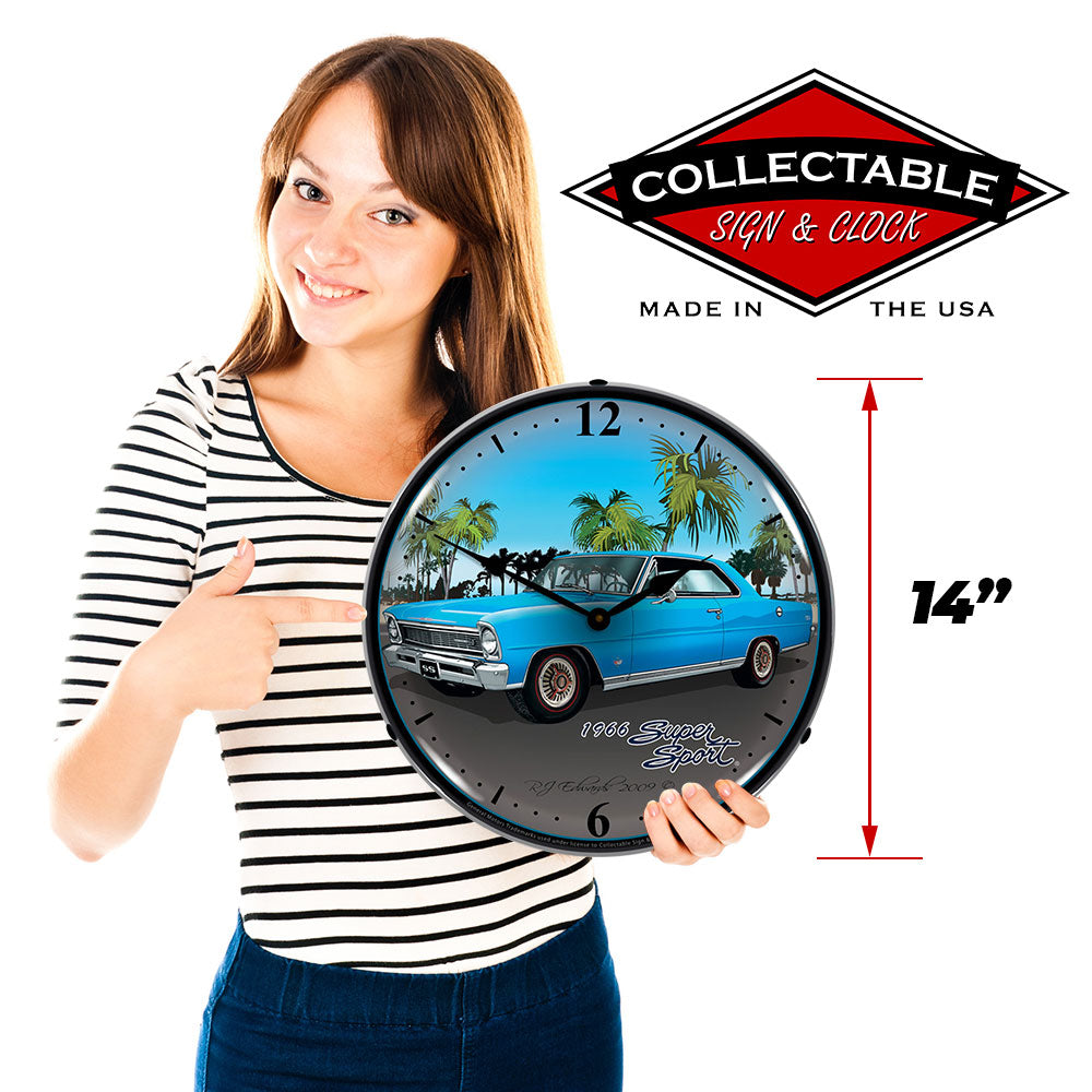 1966 Super Sport Nova Blue 14" LED Wall Clock