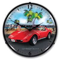 1973 Corvette 14" LED Wall Clock