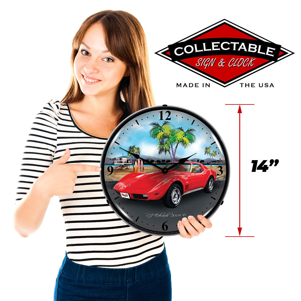 1973 Corvette 14" LED Wall Clock
