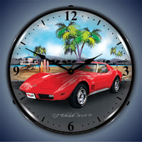 1973 Corvette 14" LED Wall Clock