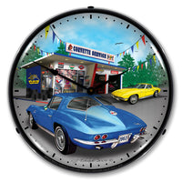 1963 Corvette Garage 14" LED Wall Clock