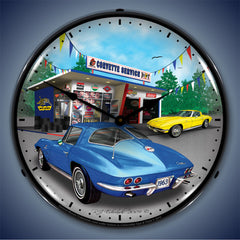 1963 Corvette Garage 14" LED Wall Clock