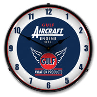Gulf Aviation Products Aircraft Engine Oil 14" LED Wall Clock