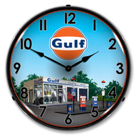 Gulf Station 14" LED Wall Clock
