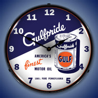 Gulfpride Motor Oil "America's Finest Motor Oil" 14" LED Wall Clock