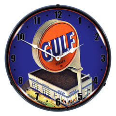 Gulf Station 1960 14" LED Wall Clock