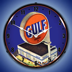 Gulf Station 1960 14" LED Wall Clock