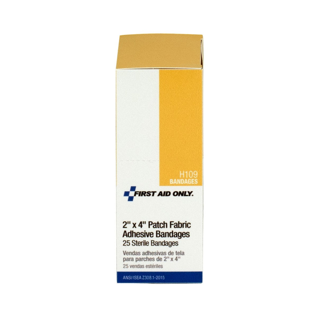 First Aid Only 2 in x 4 in Extra-Large Plastic Bandages - High-Coverage Protective Strips for Wound Care, 25 Per Box