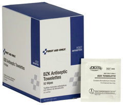 First Aid Only BZK Antiseptic Wipes, 50 Per Box
