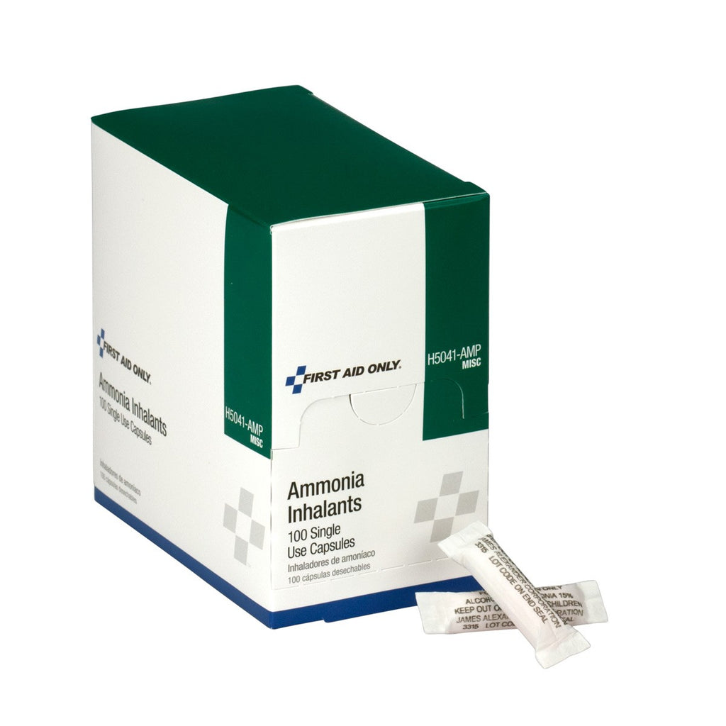 First Aid Only Ammonia Inhalants | Professional Respiratory Stimulant (100/Box)