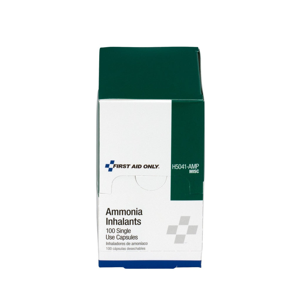 First Aid Only Ammonia Inhalants | Professional Respiratory Stimulant (100/Box)