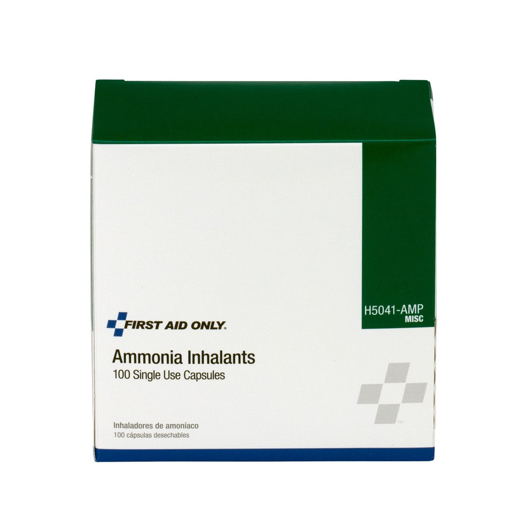 First Aid Only Ammonia Inhalants | Professional Respiratory Stimulant (100/Box)
