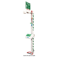 Justrite Floor Mount, Closed ABS Bowl, Freeze Protected Hughes Combination Shower, Stainless Steel Pipe, 240V