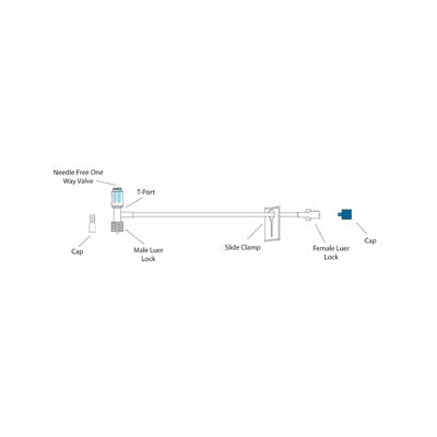 Jorgensen Labs J0467G T-Port Small Bore Extension Set