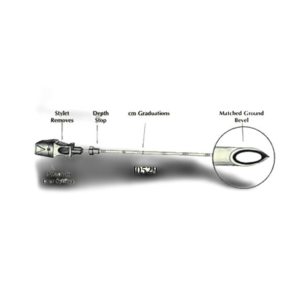 Jorgensen Labs J0529G Unmarked Spinal Needle 20G x 3.5 Inch for Spinal Tap Procedures